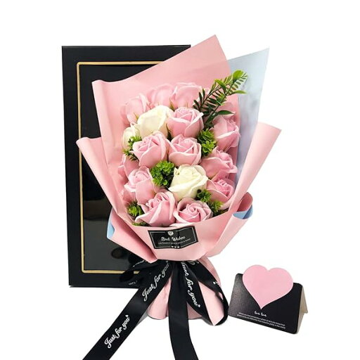 ソープフラワー プレゼント 母の日 バレンタインデー 誕生日 黒外箱+黒リボン 造花 ブーケ 枯れない花 石鹸花 記念日 開店 結婚祝い お見舞い 敬老の日 ギフト ボックス ピンクバラ メッセージカード付き ソープフラワー プレゼント 母の日 バレンタインデー 誕生日 黒外箱+黒リボン 造花 ブーケ 枯れない花 石鹸花 記念日 開店 結婚祝い お見舞い 敬老の日 ギフト ボックス ピンクバラ メッセージカード付き