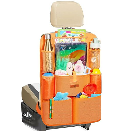 シートバックポケット 車 収納ポケット 後部座席収納バッグ ベビー用品 子供用品 車内収納袋 助手席収納ボックス 11インチtablet収納可能 荷物入れ 防汚(オレンジ, 1枚) シートバックポケット 車 収納ポケット 後部座席収納バッグ ベビー用品 子供用品 車内収納袋 助手席収納ボックス 11インチtablet収納可能 荷物入れ 防汚(オレンジ, 1枚)