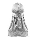 ドゥーラグ durag 光沢の生地 du-rag 海賊 灰 バンダナ ヒップポップ ダンス ウェーブ キャップ デューラグ hiphop衣装 ダンス衣装 ラッパー ブレイクダンス ダンサー バンダナキャップ 頭髪 頭皮 保護 通気性 グレー