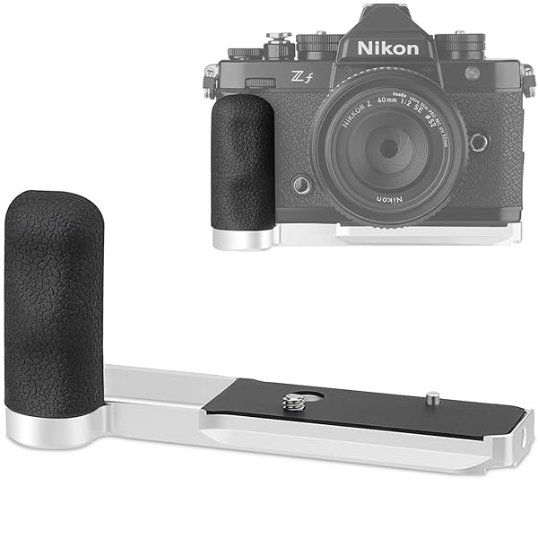 ZF ハンドグリップ Nikon Z FCamera L字型グリップ用 人間工学に基づいたシリコンサイドハンドル内蔵 Arca Swiss Type Plate DJI RS2/RS-C2/RS3/RS3-PRO/RS3 Mini用 シルバー MHG