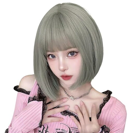 ウィッグ ボブ グレー ショット フルウィッグ かつら レディース ストレート 小顔効果 オシャレ 女装 原宿系 ロリータ 自然 可愛い 耐熱 普段使い ウィッグ ボブ グレー ショット フルウィッグ かつら レディース ストレート 小顔効果 オシャレ 女装 原宿系 ロリータ 自然 可愛い 耐熱 普段使い