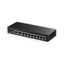 10ポート ギガビットイーサネットスイッチ 8ポート 100/1000Mbps 2ギガビットアップリンク Vlan対応 メタルケース 非マネージドプラグアンドプレイ