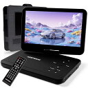 【2025年新機種】 ポータブルDVDプレーヤー 12.5型 dvdプレーヤー 10.5インチ液晶 車載用ホルダー付 5時間連続再生 リージョンフリー CPRM対応 レジューム機能 cdプレーヤー 270度画面回転 TV同期可能 SDカード/USBに(2)