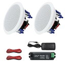 300W Bluetooth 天井埋め込み型スピーカー 2ウェイ/ラウンド型/1本 ホワイト 18.5cm 8Ω 天井スピーカー