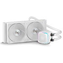 Iota L24 CPUクーラー 水冷、デジタルディスプレイ、240MM AIO 簡易水冷CPUクーラー、効率的な冷却ポンプ、ARGB照明コントロール、120MM PWMファン、最大2000 RPM、AMD & Intel LGA対応 (ホワイト)