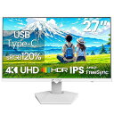 27インチ 4K モニター UHD 3840×2160 ゲーミングモニター IPSパネル 60Hz ディスプレイ sRGB120% / AMD Freesync...