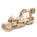 3D木製パズル トラッククレーン 立体パズル 動く木製車メカニカルクラフト手芸 DIY 機械式 大人用 誕生日 組み立てキット 立体パズル おもちゃ 趣味 クリ...