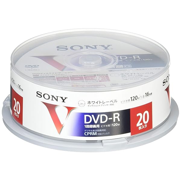 ビデオ用DVD-R CPRM対応 120分 16倍速 20枚パック 20DMR12MLPP