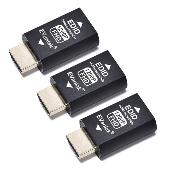 (イヴァンラック) HDMI EDIDエミュレーター パススルー ドングル エミュレーターアダプター不要 第3世代 Mac ThunderboltからHDMIスイッチ/エクステンダー/AVレシーバー/ビデオスプリッターに対応 1920x1200@59