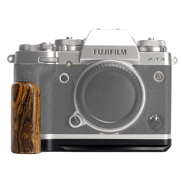 Fujifilm X-T3用ハンドグリップメタル黄金檀木材 GP-XT3