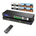 4K HDMI 8入力8出力 マトリックス スイッチ8x8 Webコントロール&3.5mm音声エクストラクタ付き、4K@30HzラックマウントHDMIマトリックススイッチャスプリッタ8イン8アウト、HDCP EDID RS232 IR リモート対応