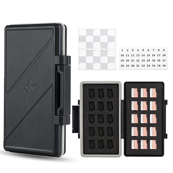 大容量 30 スロット MicroSD/MSD カードケース 耐衝撃 防塵 防湿 カード整理番号付き メモリーカードケース