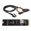 SFF-8654 SASカードアダプタおよびU.2 SFF-8639 PCIe SSDケーブルへのNGFF Mキー