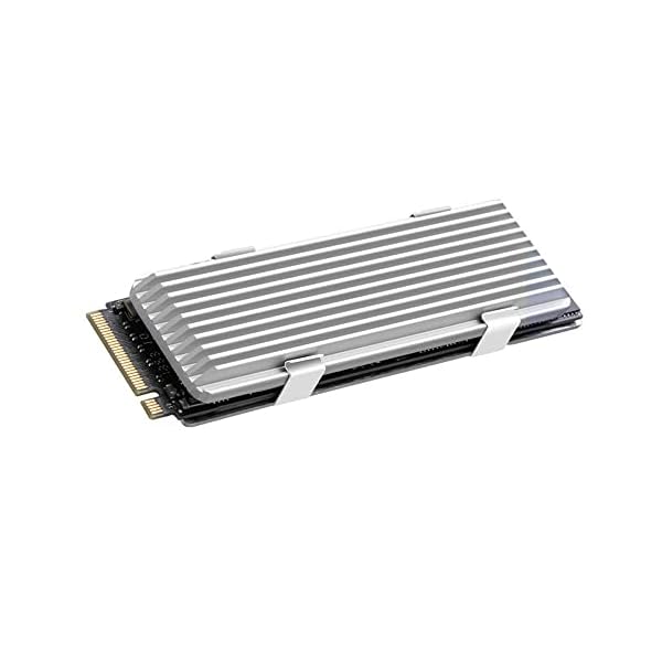 M.2 2280 SSD専用ヒートシンク 熱暴走対策 SSD専用放熱 アルミニウム合金ヒートシンク PC/PS5 M.2 PCIE NVMe SSDをサポート ルシリコン熱伝導パッド付属 銀色