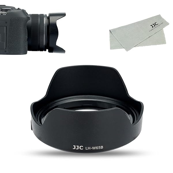 EW-65B 可逆式 レンズフード 花形 Canon RF 24mm F1.8 MACRO IS STM レンズに対応 Canon EW-65B レンズフード 互換 クリーニングクロス 付き