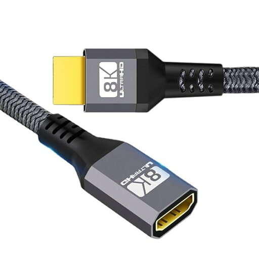 HDMI 2.1 延長ケーブル オス-メス ウルトラHD 8K 60hz 4K 120hz 48GB オーディオ3D HDMIコード付き ブラック 0.5m HDMI 2.1 延長ケーブル オス-メス ウルトラHD 8K 60hz 4K 120hz 48GB オーディオ3D HDMIコード付き ブラック 0.5m