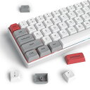 XDA PBT キーキャップ、134 キー昇華型グレーレッドカスタムキーキャップセット Cherry/Gatron MX スイッチ 60 パーセント/68/GK61 ゲーミングメカニカルキーボード用(White red)