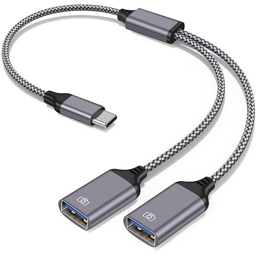 USB C 変換 アダプタ 2 in 1 Typeタイプ Cオスから2 USB A 2.0 メスOTG ケーブル タイプC 変換コネクター Dell XPS、i-Phone 15 Pro/Max/Galaxy S20 / S20 + /Note10、 USB C 変換 アダプタ 2 in 1 Typeタイプ Cオスから2 USB A 2.0 メスOTG ケーブル タイプC 変換コネクター Dell XPS、i-Phone 15 Pro/Max/Galaxy S20 / S20 + /Note10、
