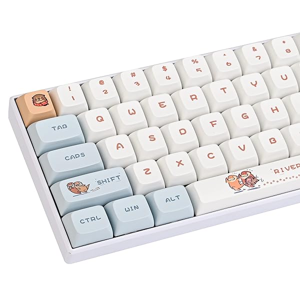 127 キー PBT 昇華印刷 キーキャップセット XDA プロファイル カスタムキーキャップ かわいいデザイン USレイアウト 60% 65% 100% Cherry Gateron MXスイッチ メカニカルキーボード対応 (Otter)