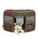 犬 サークル ペットサークル 八角形 ドッグハウス 【パッと開いてすぐ使える】 猫の産屋 猫の分娩室 折りたたみ 犬猫兼用 メッシュ 屋根付き 軽量 収納バッグ...