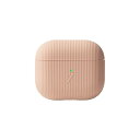 Curve Case Airpods Gen 3対応 - なめらかな質感のシリコーンケース Qiワイヤレス充電対応 (Peach)