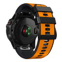 for GARMIN (ガーミン) Fenix 7X 6X 5X 5 6 ツートンカラーのシリコンストラップ Garmin時計ストラップ22mm 26mm幅 スポーティな防水ストラップ