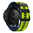 for GARMIN (ガーミン) Fenix 7X 6X 5X 5 6 ツートンカラーのシリコンストラップ Garmin時計ストラップ22mm 26mm幅 スポーティな防水ストラップ