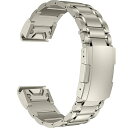 チタンバンド、22mm 5 ピース リンク メタル ブレスレット、タートル バックル付き、Garmin Fenix 8 47mm/7/7 Pro/6/6 Pro/5/5 Plus, Instinct 2 スマートウォッチ用 (チタン)