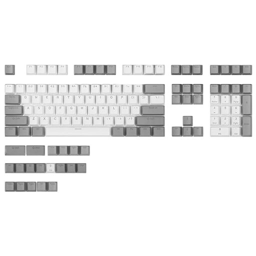 PBT キーキャップ バックライト付き ダブルショット チェリー MX キーキャップ フィット 61 68 75 84 87 96 104 108 MXスイッチ メカニカルキーボード (グレーとホワイトのキーセット) PBT キーキャップ バックライト付き ダブルショット チェリー MX キーキャップ フィット 61 68 75 84 87 96 104 108 MXスイッチ メカニカルキーボード (グレーとホワイトのキーセット)
