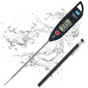 温度計 料理 防水 丸洗い 速読3~6秒 -50~300℃ 水温計 キッチン 12.7cmのプローブ ホールド機能付き LCD大画面 304ステンレス 壁掛け穴...