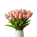 造花 枯れない花 チューリップ 造花 インテリア ギフト 大切な人へ感謝の気持ちを伝える 花束 インテリア造花 アートフラワー 20本 ピンク 家、事務所、店、喫茶店、結婚式、パーティーなど様々の応用場所(3)