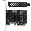 PCIe SATAカード6ポート、6 Gbps SATAコントローラー拡張カード、PCI-ex4拡張カードPCIExpress3.0からSATA3.0非RAID、2Uロープロファイルブラケット