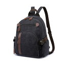 ミニリュック メンズ 2way ボディーバッグ 帆布 ワンショルダーバッグ 12.9インチipad対応 リュックサック 小さめ 軽量 キャンバス 盗難防止 通勤 通学 男女兼用 キャンバス ブラック