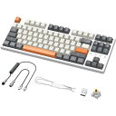x ZIYOU LANG K87 メカニカルゲーミングキーボード コイルケーブルセット 87キー無衝突 コンパクト 三つ接続モード Bluetooth5.0/2.4Ghz/Type-C ホットスワップ可能 EVA吸音PCB リズム RGBバックライト(2)