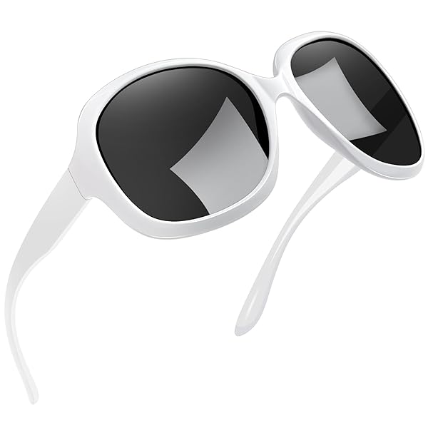 サングラス レディース 運転用 偏光レンズ uv400 紫外線カット 遮光 軽量 スポーツ 大きなフレーム sunglasses for women(ライトホワイト )
