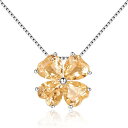 シルバー 925 18Kゴールドプレーティング ネックレス「 I love you 」ハート ペンダント 四つ葉のクローバー 5.04ct 6月 誕生石 モルガナイト誕生日 記念日プレゼント40+5cm チェーン