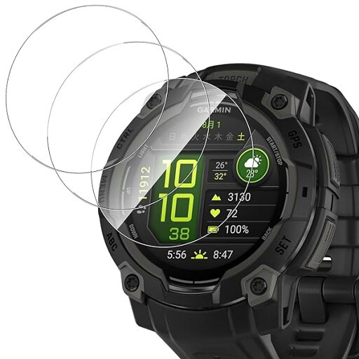 【3枚入り】For Garmin Instinct 3 45mm フィルム 強化ガラス 高透過率 高タッチ感 保護フィルム 旭硝子素材 飛散防止 衝撃吸収 撥水撥油 指紋防止 自動吸着 気泡レス 貼り付け簡単 【3枚入り】For Garmin Instinct 3 45mm フィルム 強化ガラス 高透過率 高タッチ感 保護フィルム 旭硝子素材 飛散防止 衝撃吸収 撥水撥油 指紋防止 自動吸着 気泡レス 貼り付け簡単