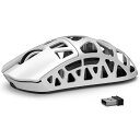 R3 ゲーミングマウス マグネシウム合金 ワイヤレス PAW3395 8000hz 46g 超軽量 2.4G/Bluetooth/USB有線 26000DPI コイルケーブル付き 急速充電 技適取得済み(ホワイト)(2)