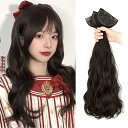 エクステ 襟足ウィッグ カール ロング 60cm クリップ式 3枚セット ワンタッチエクステ 組み合わせ自由 かつら 部分ウィッグ 日常 耐熱 ブラウンブラック