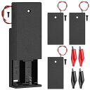 4個入り 2AA バッテリーホルダー(スイッチ付き) 2 x 1.5V AA バッテリーホルダーケース(ON/OFFスイッチ付き) リード線および取り付けネジ付き DIY DC機器用ワニ口クリップ リモコン ラジオ 懐中電灯