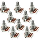 10個入れ B500K OHM Audio Tone ギターポテンショメータ 16mm Base Dia/18mm シャフト 粗いローレットスプリットシャフト(2)