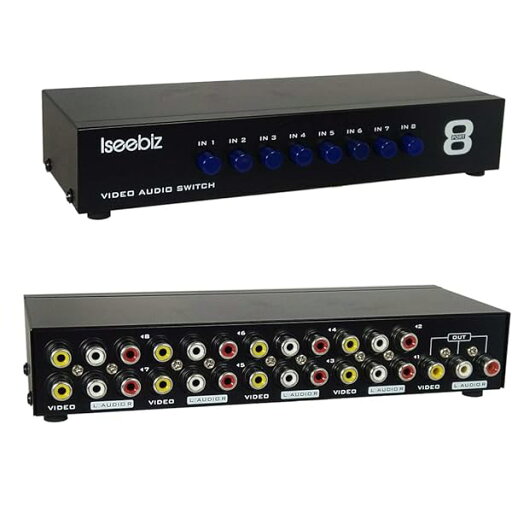 AV切替器 スプリッタ コンポジット スイッチャー 双方向 8入力1出力/1入力8出力 機械式 電源不要 AV切替器 スプリッタ コンポジット スイッチャー 双方向 8入力1出力/1入力8出力 機械式 電源不要