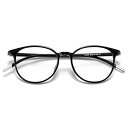 老眼鏡 おしゃれ 超軽量 老眼用メガネ レディース メンズ ブルーライトカット 丸型フレーム眼鏡 UV カット 5009 (ブラック, 1.50, 倍率)