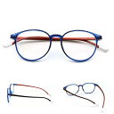 老眼鏡 おしゃれ 超軽量 老眼用メガネ レディース メンズ ブルーライトカット 丸型フレーム眼鏡 UV カット 5009 (ブルーレッド, 1.0, 倍率)(3)