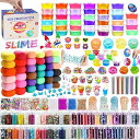 スライムキット 77個粘土 DIY 手作り おもちゃ 知育玩具 ねんど セット金魚鉢ビーズ プレゼント slime kit 子ども 大量アイテム パーツ 男の子 女の子誕生日 クリスマス プレゼント
