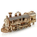 3D木製パズル 大人向け 14歳+ 組み立て立体パズル スチームトレイン車 蒸気の列車 Steam trains 動くメカニカル クラフト手芸 DIY 機械式 ...