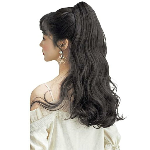 ポニーテール ウィッグ ロング クリップ 女性 かつら ウェイブ ポイントウィッグ カール エクステ ふわふわ巻き髪 wig ナチュラル 小顔効果 (ブラック 65cm) ポニーテール ウィッグ ロング クリップ 女性 かつら ウェイブ ポイントウィッグ カール エクステ ふわふわ巻き髪 wig ナチュラル 小顔効果 (ブラック 65cm)