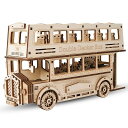 3D木製パズル 組み立て立体パズル 豪華二階建てバス 動くメカニカル クラフト手芸 DIY 機械式 おもちゃ 趣味 クリスマス バレンタインデー ヴィンテージ ...