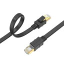 Lanケーブル 8m カテゴリー8 Cat8 フラット イーサネットケーブル RJ45 インターネットケーブル ネットワーク 有線ランケーブル wi-fiケーブル 40Gbps 2000MHz PC プリンター モデム ルーター PS5 Xbox P(2)