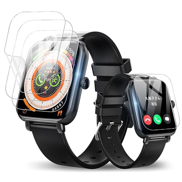 【 2025改良モデル】スマートウォッチ 1.85/1.9/1.91/1.92インチ 保護フィルム(4枚入り)24時間内気泡自動消え TPU製 超薄型 高透過率 耐指紋 撥油性 1.85/1.9/1.91/1.92 保護フィルム